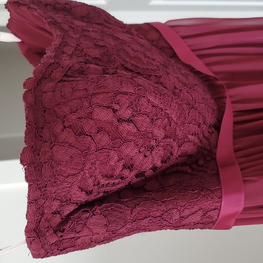 Maroon Bridesmaids Dress - strapless - David's Bridal - floor length